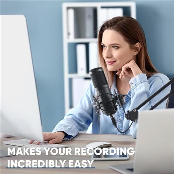 USB Microphone, Professional 192kHz/24Bit Plug & Play PC Computer Condenser - Picture 2 of 8